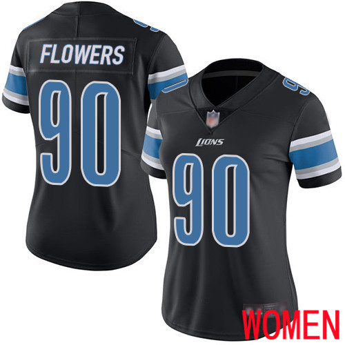 Detroit Lions Limited Black Women Trey Flowers Jersey NFL Football #90 Rush Vapor Untouchable